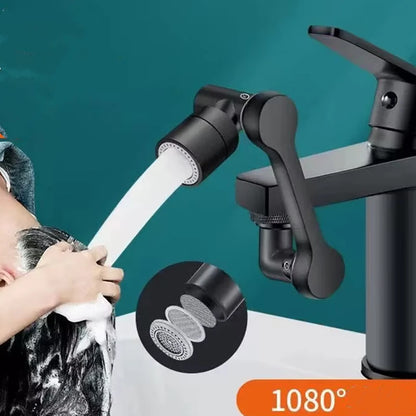 AquaTwist™ 1080° Rotating Faucet Sprayer – Universal Metal Tap Extender with Aerator Nozzle & 22/24mm Adaptor